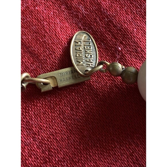 Miriam Haskell Vintage Bead Stone/Pearl? Shell Necklace Signed Rare Collectors - Picture 8 of 13